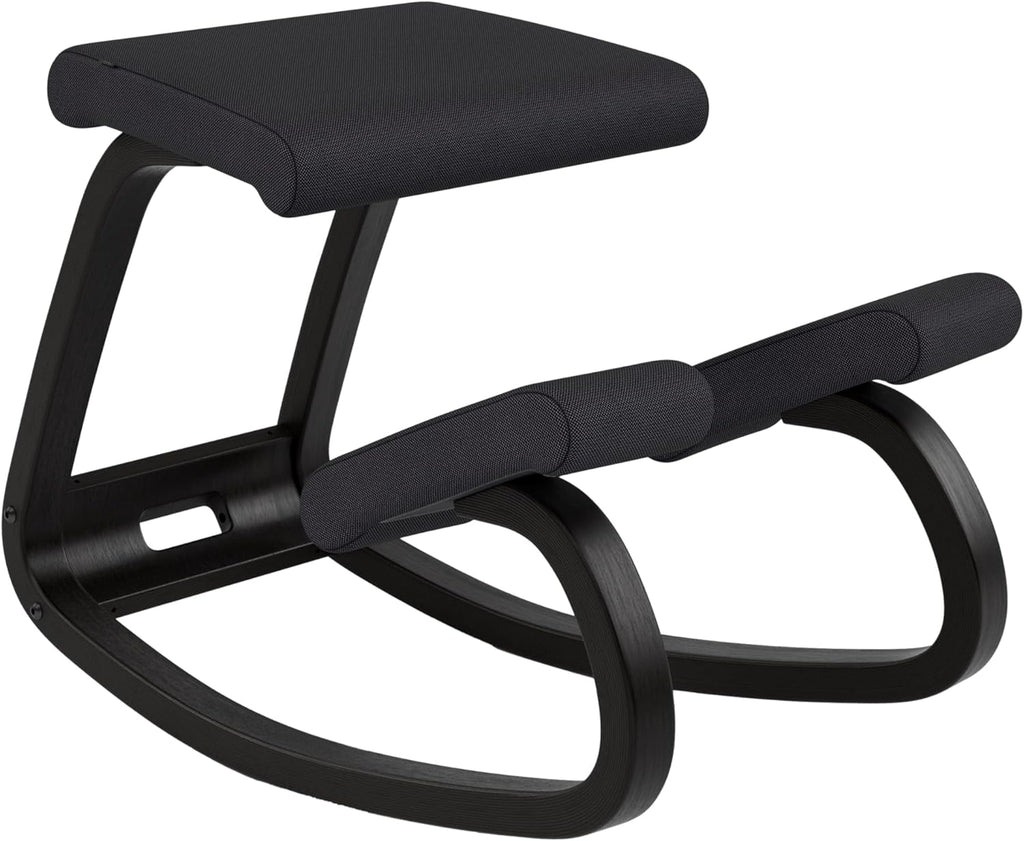 Varier Variable Black/Black Ergonomic Office Kneeling Chair for Desk – Back Pain Relief, Rocking Seat for Home, Study & Posture Support – 10 Year Manufacturer Warranty