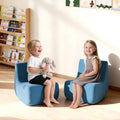 Toddler Chair, Comfy Kids Sofa Chair for Playroom, Supportive Toddler Couch for Boys and Girls with Washable Cover, Small Kids Furniture Sofa for Baby Gift (L-Shape-Blue)