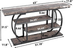 63" Narrow Console Table with Storage, 4-Tier Sofa Table Behind Couch, Industrial Entryway Accent Table with Metal Frame for Living Room, Hallway, Foyer