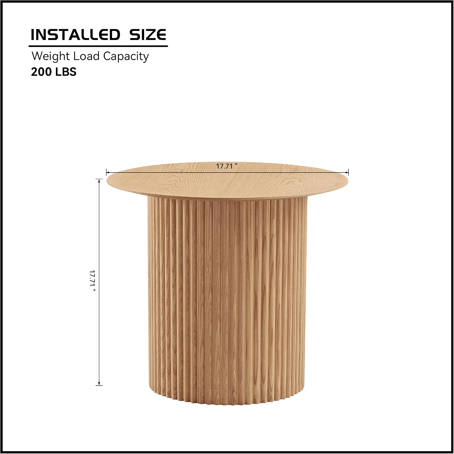 17.71 inch Round Side Table Circle Small Accent Table for Living Room Circle Bedside Table for Bedroom Oak