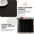 63" Large Dining Table for 4 6, [Rounded Corners] [Grooved Pedestal Base] Modern Rectangle Kitchen Dinner Dining Living Room Table Black