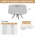 sancua Round Tablecloth 90 Inch Fit 30-72 Inch Tables, 8 Pack Sage Green | Circle Polyester Fabric Table cloth for Wedding Party Reception Banquet Birthday, Washable Formal Covers