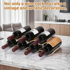 Table Wine Rack Countertop Freestanding Wine Racks & Cabinet 2 Tier 7 Bottles Wave Willow Wood Champagne Rack