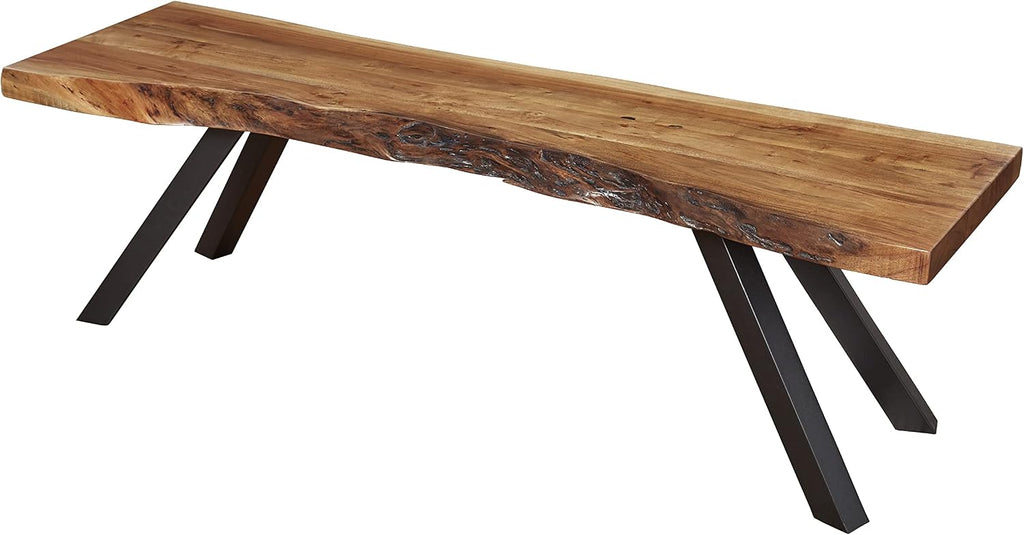 Modus Furniture Solid Wood Dining Bench, Reese - Natural Acacia, 60 x 18 x 15-Inch