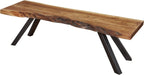 Modus Furniture Solid Wood Dining Bench, Reese - Natural Acacia, 60 x 18 x 15-Inch
