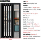 Custom Aluminum Panel Sliding Accordion Door, Interior & Outdoor Use for Bedroom Kitchen Office Hallway Shed, Customizable Closet Barn Panels, Custom Size Color
