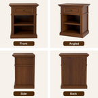 Mason Nightstand, Solid Wood End Table with Drawer, Timeless Classic Side Table for Bedroom, Living Room or Home Offices