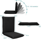 LIFEZEAL Folding Floor Chair, Reading Chair with 6 Positions Adjustable Backrest, Floor Chair with Mesh Surface, for Reading, Meditation, Yoga (Black)