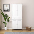 70.87" Tall Kitchen Pantry Storage Cabinet with 4 Doors and Drawer, White Wood Cupboard Locker with and Adjustable Shelves for Kitchen, Dining Room, Living Room, 29.53 inch