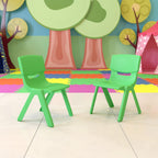 Flash Furniture 6 Pk. Green Plastic Stackable School Chair with 13.25'' Seat Height