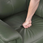 Lexicon Swivel Glider Recliner Chair, Comfy Nursery Glider, Top Grain Leather Match Recliner, Manual Reclining Chair for Living Room/Office/Apartment, Green