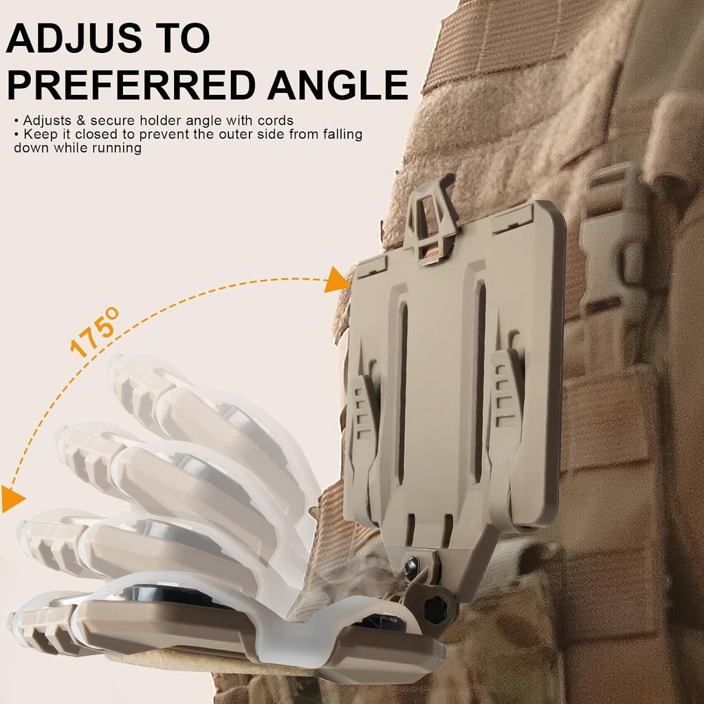 Plate Carrier Accessories Tactical Gear Molle Vest Phone Chest Mount Holder Agilite - Fits Screen Size 4.7"-6.7"(Coyote Brown)