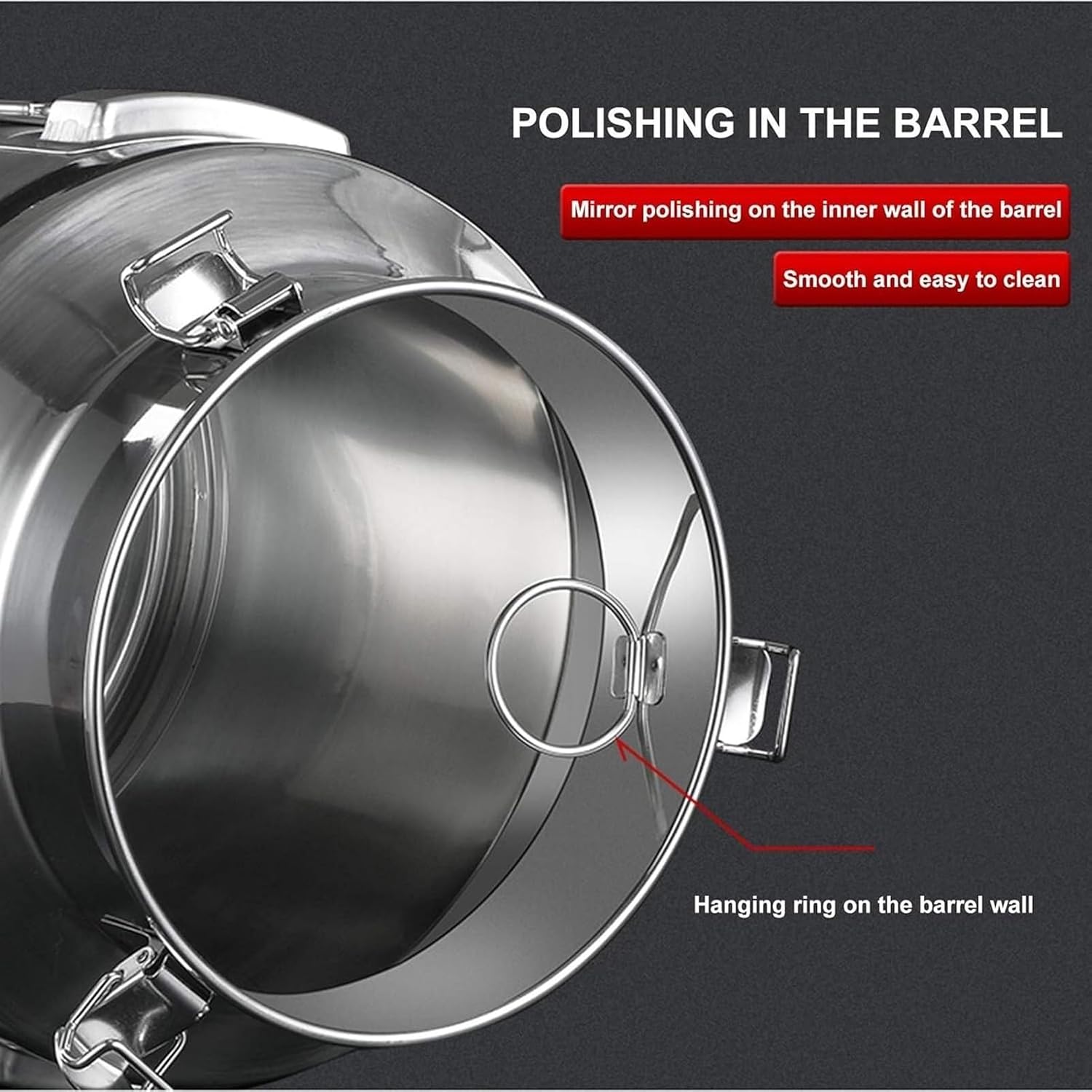 Milk Transport Can 304 Stainless Steel Wine Pail Bucket with Sealed Lid, Liquid Storage Container for Oil, Beer(15L)