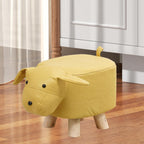 s Footstool Shoe Changing Stool Foot Rest Ottoman Stool for Nursery Living Room Playroom, Yellow Dog