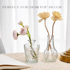 Glass Bud Vase Set of 16, Small Flower Vases, Glass Vases for Centerpieces, Vintage Home Table Decorations Bud Vases (16 Pcs, Clear)