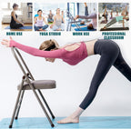INNOLIFE Foldable Backless Yoga Chair with Resistance Band for Abs & Core, Flexibility and Strength Training and Back Pain Relieving