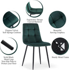 Homedot Round Dining Table Set for 2 with Green Chairs, Modern Mid Century Kitchen Table Chairs Set for Dining Room, 37-Inch Circle Dining Set with Upholstered Chairs for Apartment/Restaurant