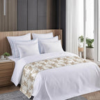 Light Brown Palm Tree Bed Runner Scarf King Size, Summer Tropical Tree Coastal Beach Luxury Bed Throw Runners & Scarves for Twin Full Queen King Foot of Beds, Hotel Decoration, 94"x20"
