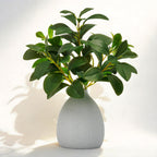Cikuco 16.5" Artificial Eucalyptus Stems Potted Plant Faux Desk Plants,Real-Touch Greenery Stems with Vase, Fake Potted Plant for Farmhouse Home Office Decor