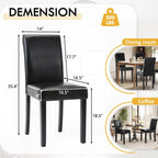 LSSPAID Dining Chairs Set of 6, Modern Stylish PU Leather Upholstered Parson Chair, Dining Room Chairs with Solid Wood Legs for Kitchen Living Room, Black