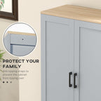 72" Freestanding Kitchen Pantry, 4-Door Storage Cabinet Organizer with Adjustable Shelves, Kitchen Cabinet with Doors and Shelves, Gray