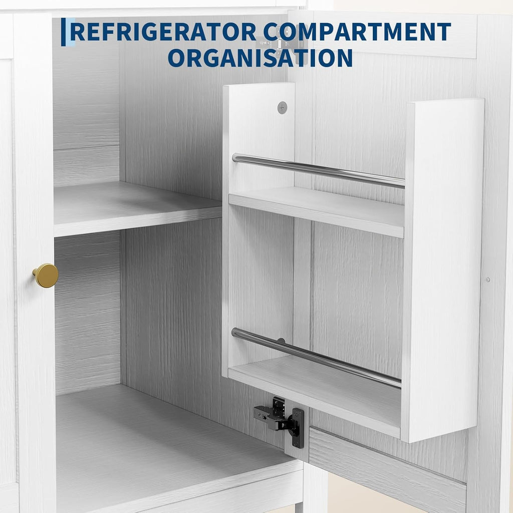 73" Tall Arched Cabinet, Arched Kitchen Pantry with Adjustable Shelves, Modern Display Storage Cabinets, Wooden Pantry Cabinet for Living Room, Dining Room
