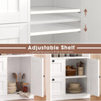 GRUSIGN Bathroom Storage Cabinet with Door and Drawers, Small Freestanding Bathroom Cabinet Organizer, Farmhouse Wooden Cupboard with Adjustable Shelves for Kitchen, Living Room, White