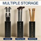 Square Metal Umbrella Canes Holder, Free Standing Umbrella Rack Stand Storage Bucket, Walking Sticks Organizer Bin for Indoor Entryway, Home, Office and Hotel, 16.3" x 6.3" x 6.3", Black