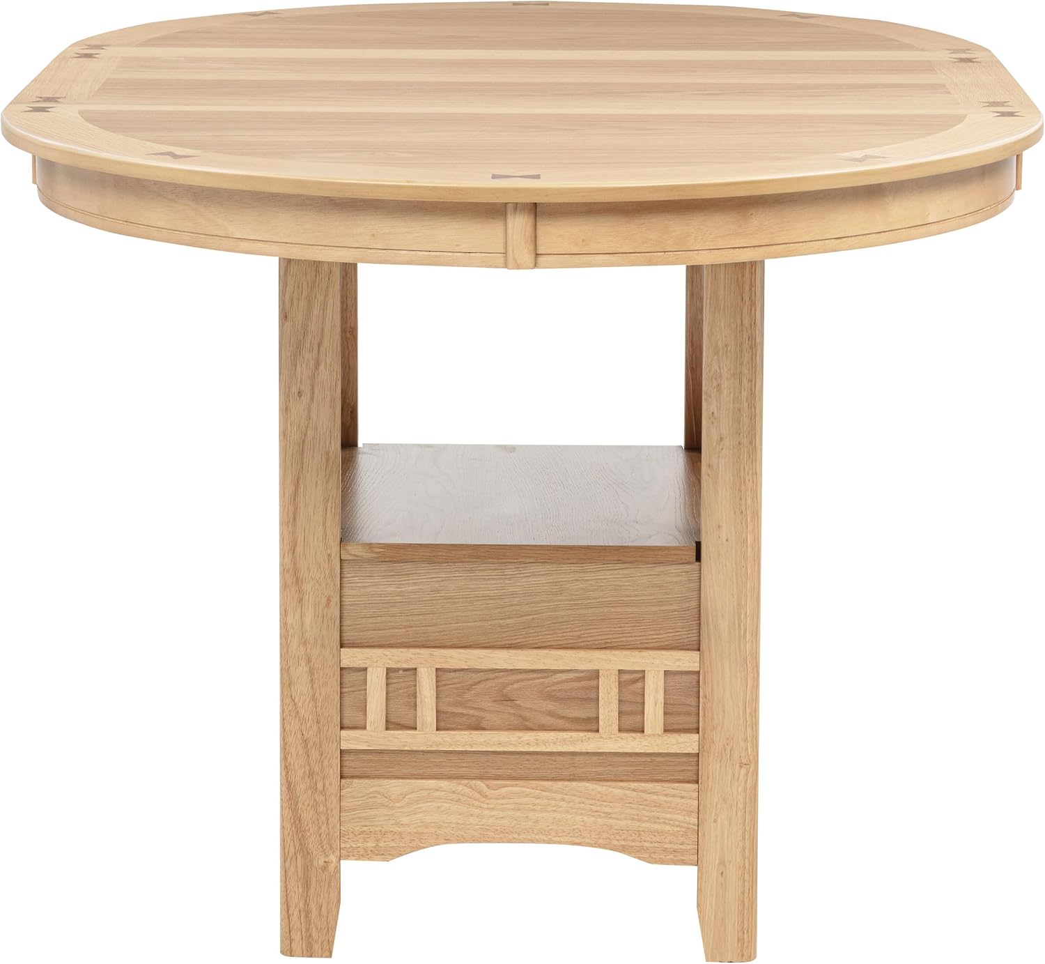 Coaster Home Furnishings - LAVON - 5-Piece Counter Height Dining Set - Oval Extendable Table with Storage & 4 Upholstered Chairs - Dining Room & Kitchen - Light Oak - 106628-S5