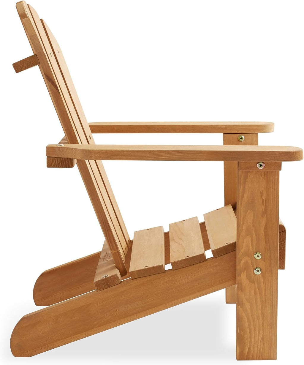 Casafield Children's Adirondack Chairs, Set of 2 Cedar Wood Outdoor Kid's Chairs for Patio, Deck, Lawn and Garden, Partially Pre-Assembled - Natural