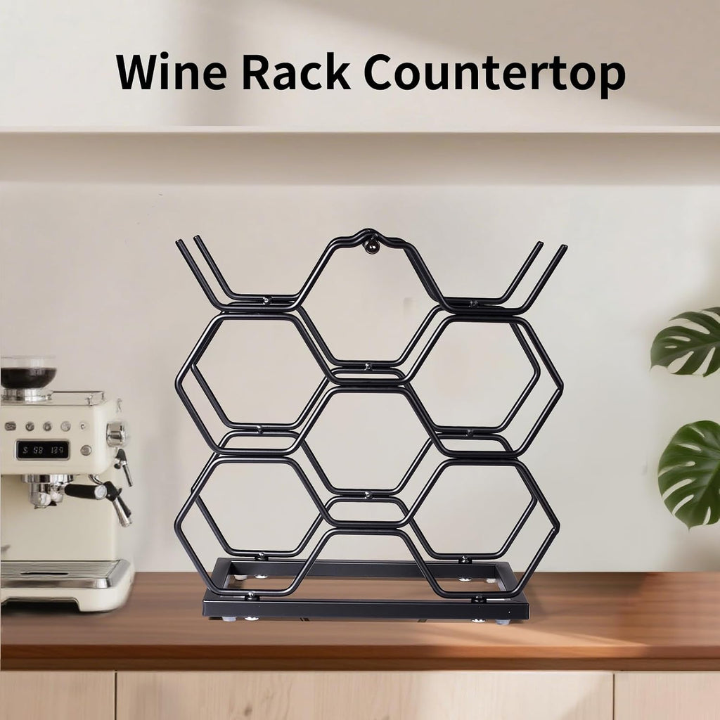 Small Wine Racks Countertop (8 Bottle Capacity),Metal Wine Bottle Holder Modern Black for Home Kitchen Bar,Tabletop Wine Rack for Cabinet, Pantry, Wine Bottle Storage