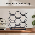 Small Wine Racks Countertop (8 Bottle Capacity),Metal Wine Bottle Holder Modern Black for Home Kitchen Bar,Tabletop Wine Rack for Cabinet, Pantry, Wine Bottle Storage