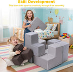 7Pcs Stackable Furniture Chair Washable Inspiring Creativity Blocks Chair Wear Resist for Kids Bedroom Playroom Furnitures