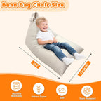 Lukeight Bean Bag Lounger Chair with Memory Foam for Kids Teens Adults, Bean Bag Sofa with Removable Cover, Cozy Beanbag Chair for Living Room, Lazy Sofa for Gaming and Reading, Large