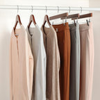 TOPIA HANGER Lotus Wood Pants Hangers, Walnut Wooden Skirt Short Jeans Trouser Hanger with Smooth Surface 360° Swivel Hook Anti Rust 2 Adjustable Clips, 10 Pack CT10PWA