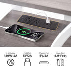 OLIXIS 3 Tier End Table with Charging Station, Modern Curved Nightstand Side Table with USB, Type-C Port & AC Outlets, Storage Shelf Cabinet for Living Room Bedroom Home Decor, Off-White