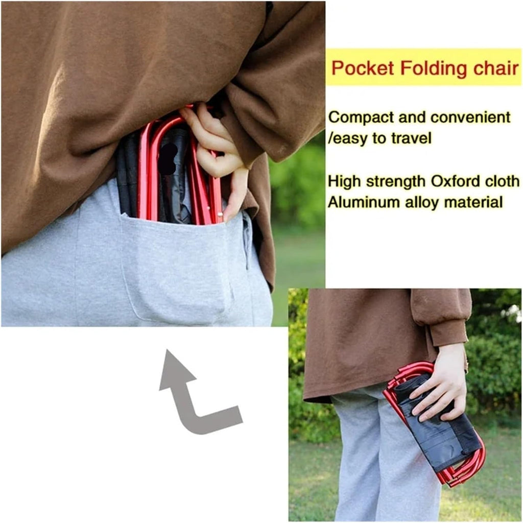 Aluminum Folding Camping Stool with Storage Bag | Golden Portable Seat for Outdoor Fishing Activities(Blue G3058C)
