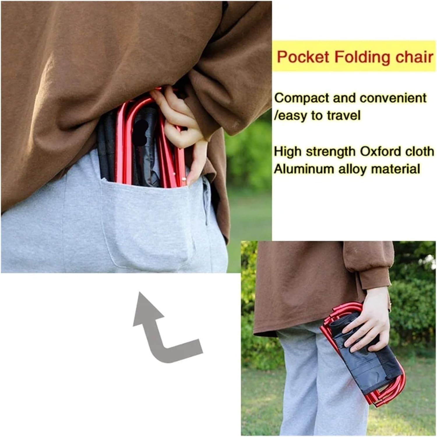 Aluminum Folding Camping Stool with Storage Bag | Golden Portable Seat for Outdoor Fishing Activities(Blue G3058C)