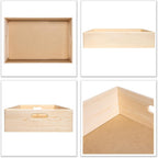 Creative Deco Large Wooden Crate Nesting Crate Handles | 23.62x15.74x5.51in | Keepsake Unfinished Display Storage Box Multi-Craft Caddy Nesting Crate | Natural Wood Rustic | Plain Unpainted Beige