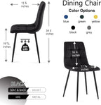 Homedot Black Dining Chairs Set of 4, Modern Upholstered Velvet Kitchen Reception Chairs Tufted, Comfortable Living Room Chairs for Apartment/Dining Hall