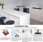 Abyssaly Marble Contact Paper for Countertops, White Gray Faux Marble Wallpaper Peel and Stick, Self Adhesive Removable Waterproof Wall Paper for Kitchen Backsplash 23.6" x 393.7"