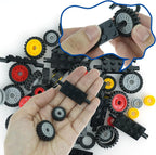 Wheels and Axles Sets, Tires Building Kit, Compatible with Standard Building Blocks Wheels and Axles, Car Parts and Classic Pieces Accessories, Bulk Bricks Sets Education Construction Toys