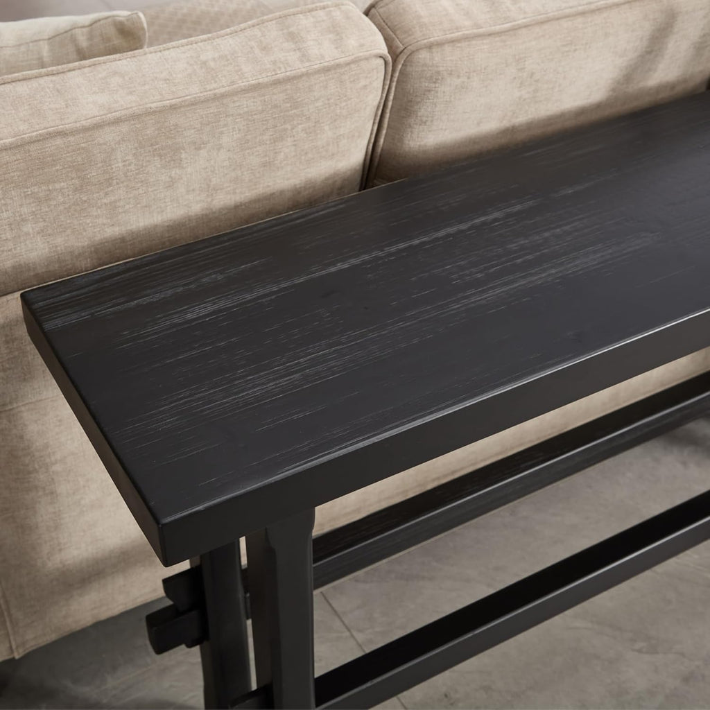 Narrow Entryway Table 59" Farmhouse Wood Long Skinny Console Table for Entryway Rustic Sofa Table for Living Room/Hallway/Reception/Bedroom, Black