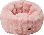 Hobestluk Bean Bag Chair for Teens Beanbag with Donut Shape Small Bean Bag Chair with Portable Handle Kids Bean Bag Couch for Living Room Bedroom Playroom (Pink, Large)