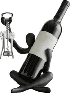 XINXUAN Modern Wine Bottle Holder, Resin Hollow-Out Design Decorative Wine Rack(Black)