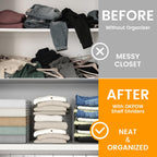 OKPOW Shelf Dividers for Closet Organization – Keep Sweaters & Purses Upright, Clear Acrylic Separators for Most Wood Shelves & Pantry, Damage-Free, Sturdy & Tall (10" x 12", 8 Pack)