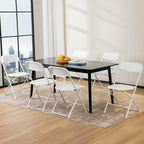 DUMOS Folding Chairs Sets of 6, 330lbs Capacity Plastic Stackable Home Office Chair, Portable Fold Up for Indoor Outdoor, Patio, Camping, Garden, Party, White