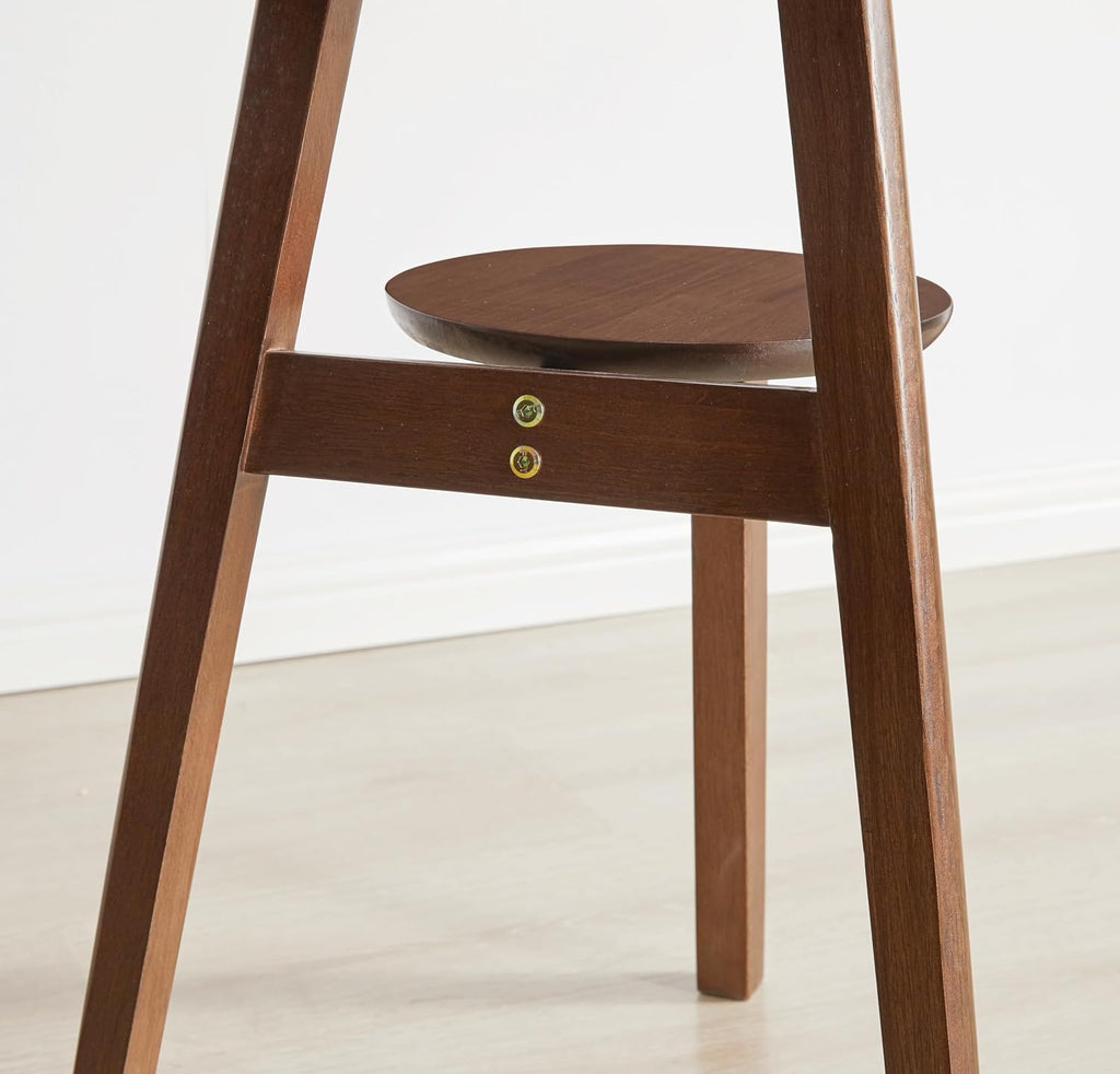 Mid Century Modern Side Table - 2-Tier Round End Tables Living Room, Walnut End Table Nightstand, Small Round Coffee Table Accent, Mid Century End Table, Oak