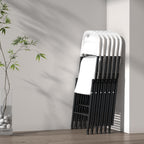 Nazhura 350 Weight Limit Heavy Duty Plastic Folding Chair with Reinfoced Steel Frame for Indoor and Outdoor, Wedding, Party, Restaurant, Meeting Room, Patio and Garden (10, White)