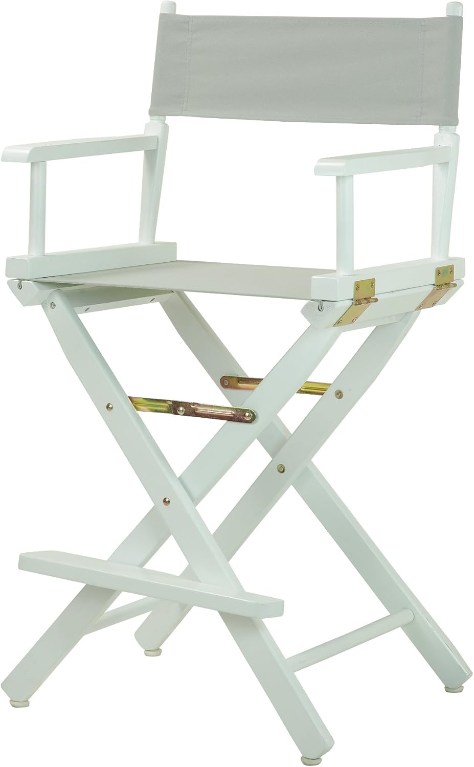 Casual Home 24" Director's Chair White Frame with Grey Canvas, Counter Height